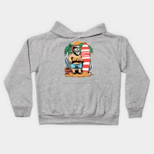 Vintage Beach Santa Kids Hoodie